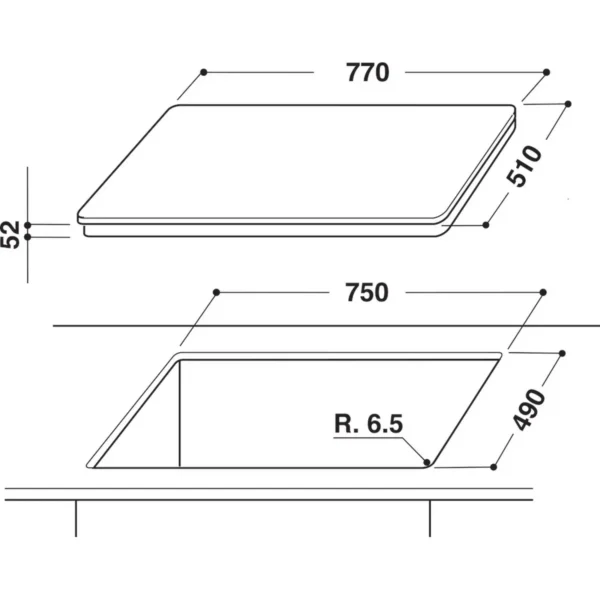 Whirlpool ACM 814/BA Black Built-in Zone induction hob 4 zone(s)