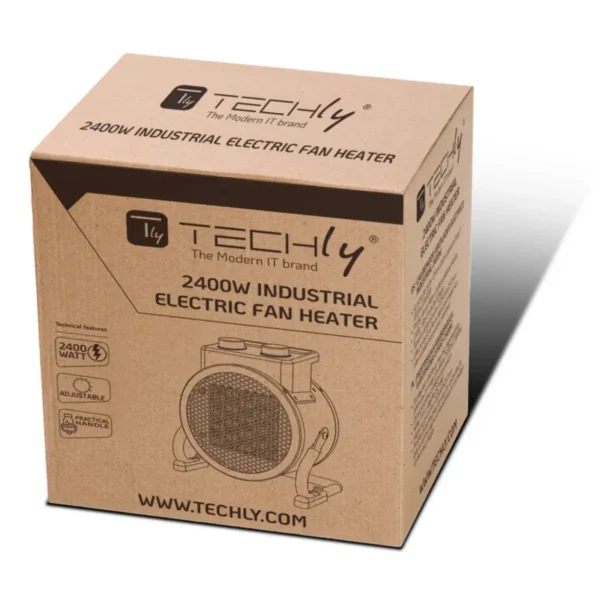 Techly IC-HEAT002 electric space heater Indoor & outdoor Black, Red 2400 W Fan electric space heater