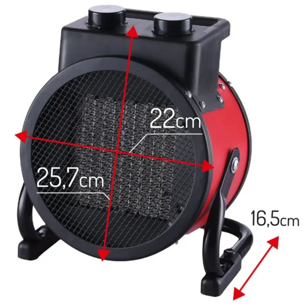 Techly IC-HEAT002 electric space heater Indoor & outdoor Black, Red 2400 W Fan electric space heater