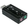 Manhattan USB-A Sound Adapter, USB-A to 3.5mm Mic-in and Audio-Out ports, 480 Mbps (USB 2.0), supports 3D and virtual 7.1 surround sound, Internal Amplifier and Volume Controls