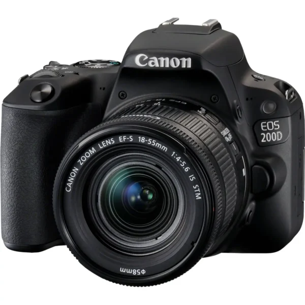 Canon EOS 200D + EF-S 18-55mm f/4-5.6 IS STM SLR Camera Kit 24.2 MP CMOS 6000 x 4000 pixels Black