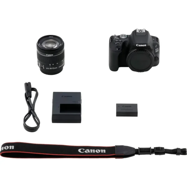 Canon EOS 200D + EF-S 18-55mm f/4-5.6 IS STM SLR Camera Kit 24.2 MP CMOS 6000 x 4000 pixels Black
