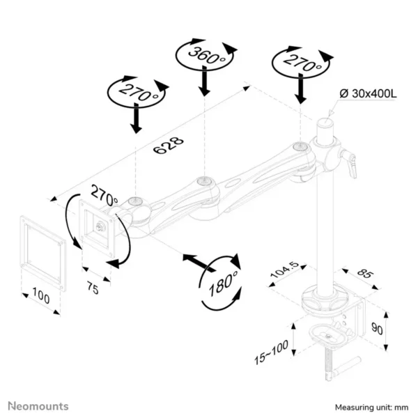 Neomounts FPMA-D930 Monitor arm 10-30″