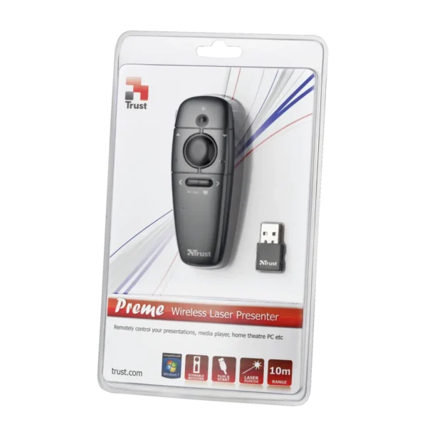 Trust Preme Laser Presenter wireless presenter Black
