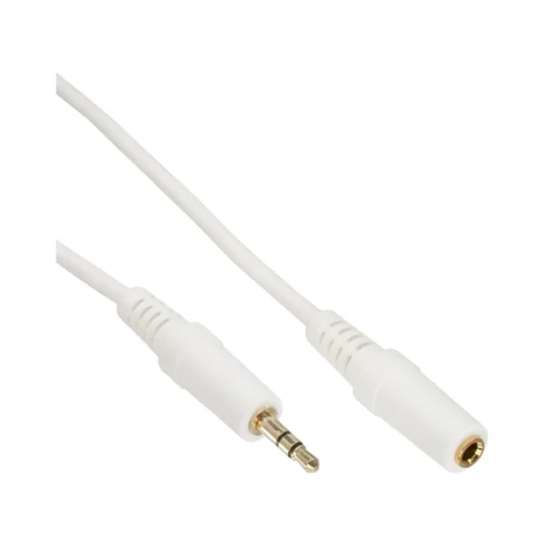 InLine Audio Cable 3.5mm M/F, Stereo, white/gold 5m
