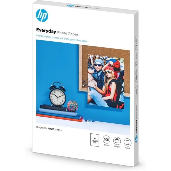 HP Everyday Photo Paper, Glossy, 200 g/m2, A4 (210 x 297 mm), 100 sheets