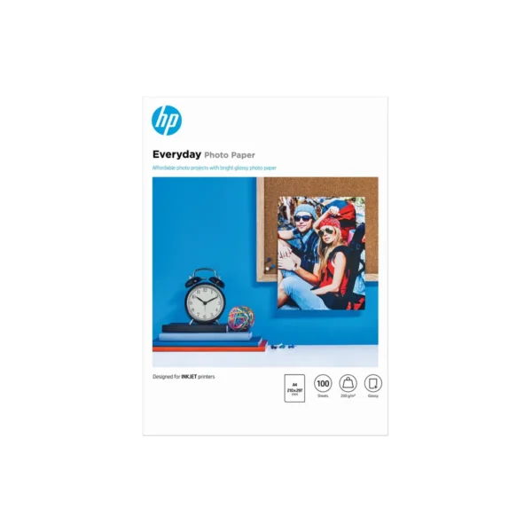 HP Everyday Photo Paper, Glossy, 200 g/m2, A4 (210 x 297 mm), 100 sheets