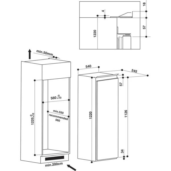 Whirlpool ARG 750/A+ fridge Built-in 210 L White