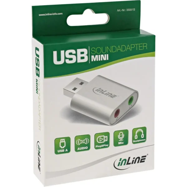InLine USB Audio sound card, aluminum case