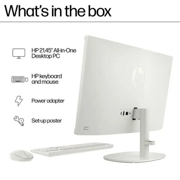 HP 22-dg0001na Intel® Core™ i3 i3-N300 54.6 cm (21.5″) 1920 x 1080 pixels All-in-One PC 8 GB DDR5-SDRAM 256 GB SSD Windows 11 Home Wi-Fi 6 (802.11ax) Black