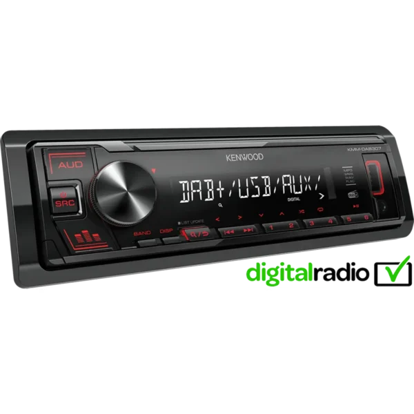 Kenwood KMM-DAB307AO car media receiver Black 200 W