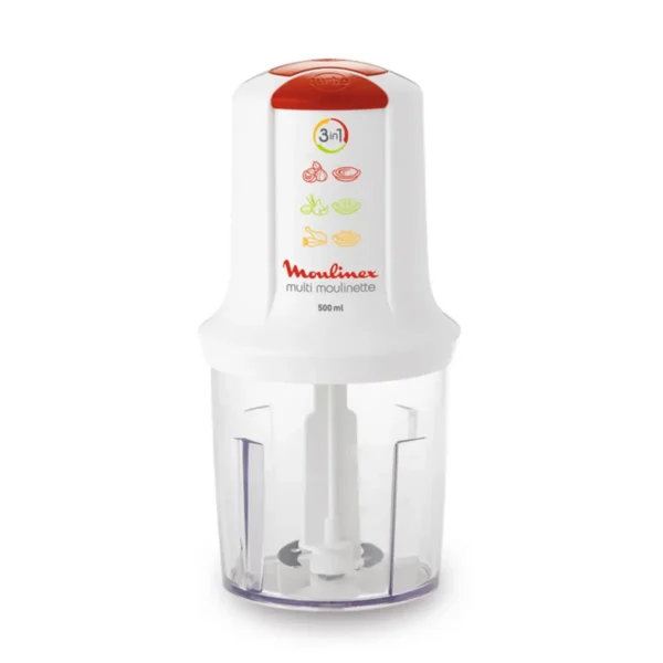 Moulinex ClickChef AT710110 electric food chopper 0.5 L 500 W Red, Transparent, White