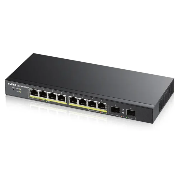Zyxel GS1900-10HP network switch Managed L2 Gigabit Ethernet (10/100/1000) Power over Ethernet (PoE) Black