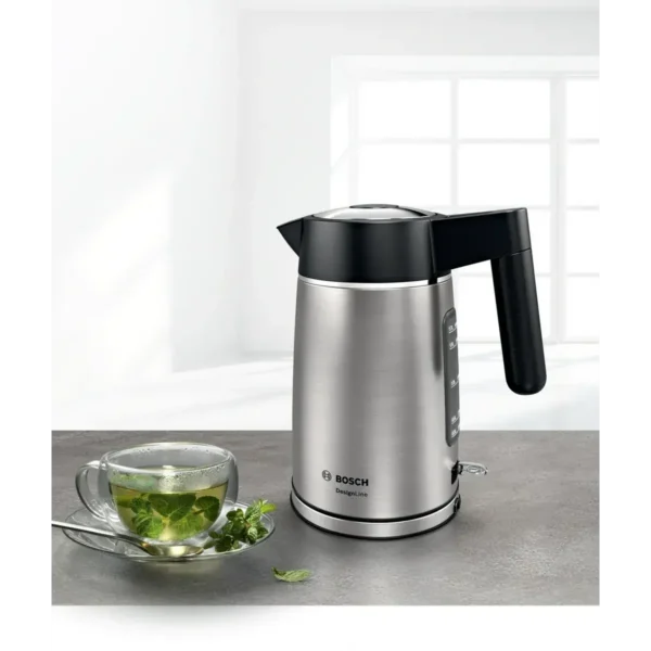 Bosch TWK5P480GB electric kettle 1.7 L 3000 W Black, Stainless steel