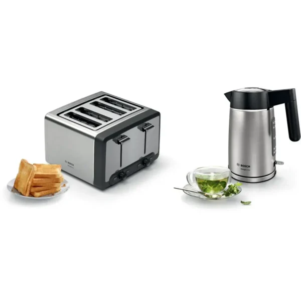 Bosch TWK5P480GB electric kettle 1.7 L 3000 W Black, Stainless steel