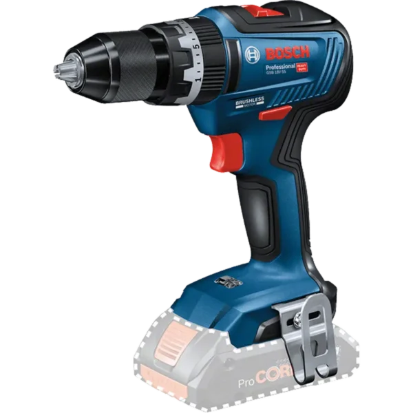 Bosch GSB 18V-55 Professional 1800 RPM Keyless 1 kg Black, Blue