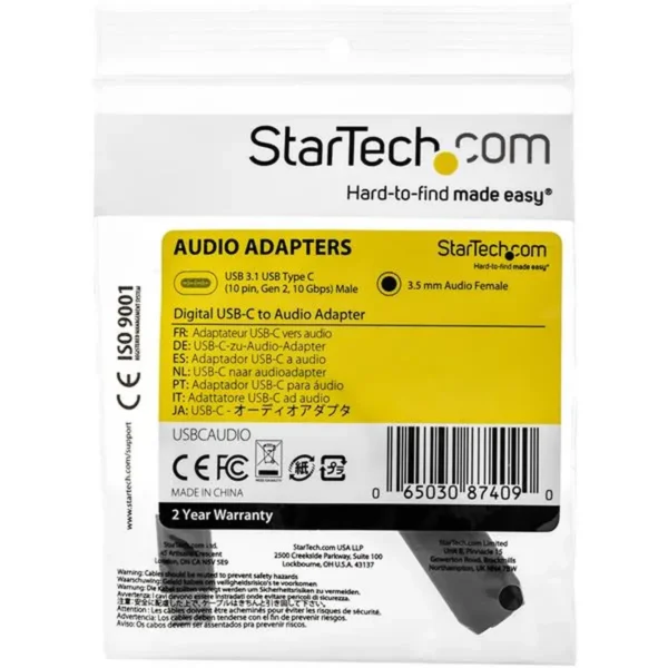 StarTech.com USB C to 3.5mm Audio Adapter – USB Type C to AUX Female Wired Headphone Jack w/32-bit DAC – Active USB C Digital Sound Card for Headset Audio Conference – Samsung S10 iPad Pro