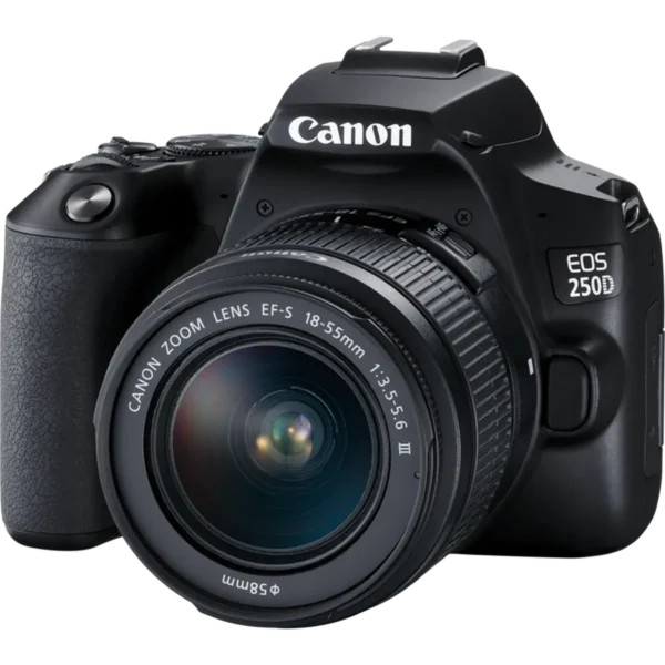 Canon EOS 250D + EF-S 18-55mm f/3.5-5.6 III + EF 75-300mm f/4-5.6 III SLR Camera Kit 24.1 MP CMOS 6000 x 4000 pixels Black