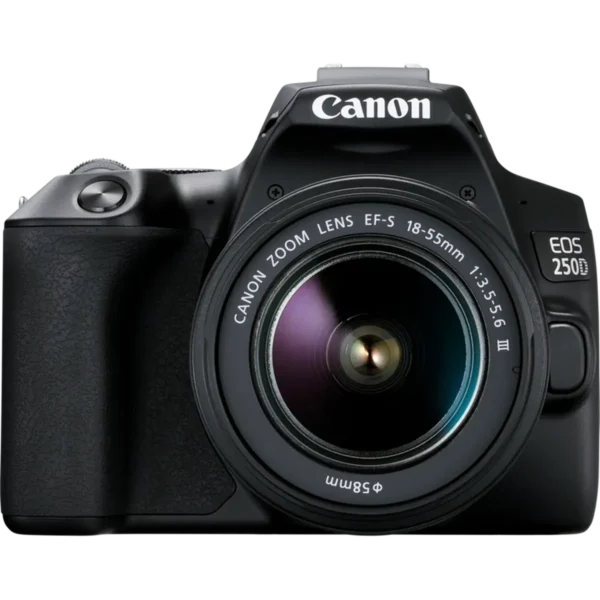 Canon EOS 250D + EF-S 18-55mm f/3.5-5.6 III + EF 75-300mm f/4-5.6 III SLR Camera Kit 24.1 MP CMOS 6000 x 4000 pixels Black