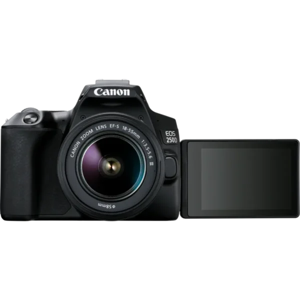 Canon EOS 250D + EF-S 18-55mm f/3.5-5.6 III + EF 75-300mm f/4-5.6 III SLR Camera Kit 24.1 MP CMOS 6000 x 4000 pixels Black