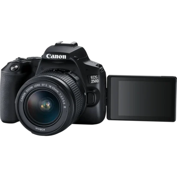 Canon EOS 250D + EF-S 18-55mm f/3.5-5.6 III + EF 75-300mm f/4-5.6 III SLR Camera Kit 24.1 MP CMOS 6000 x 4000 pixels Black