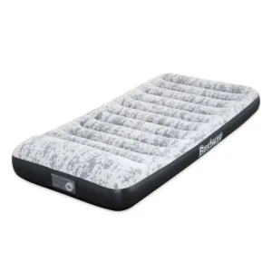 Bestway 74″ x 39″ x 12″/1.88m x 99cm x 30cm Tritech Airbed Twin Fashion Flock Built-in AC Pump