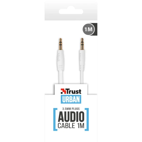 Trust Flat audio cable 1 m 3.5mm White