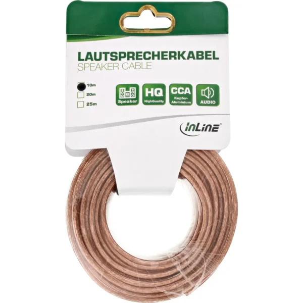 InLine Speaker Cable 2x 2.5mm² CU transparent 10m