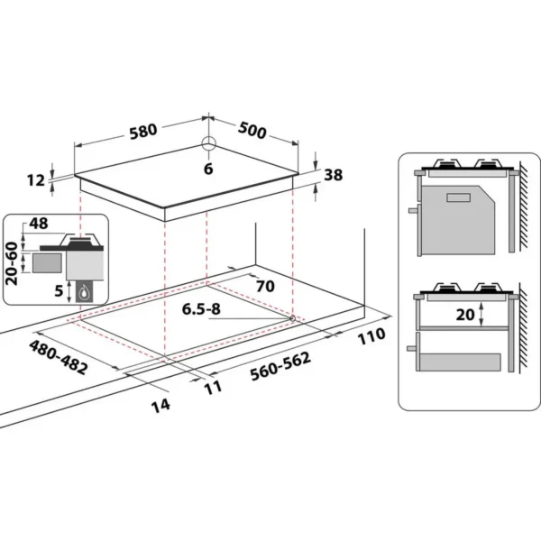 Whirlpool AKM260/IX Silver Built-in Gas 4 zone(s)