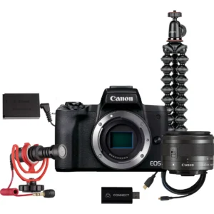 Canon EOS M50 Mark II + EF-M 15-45mm IS STM + Live Streaming Kit MILC 24.1 MP CMOS 6000 x 4000 pixels Black