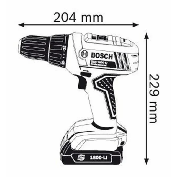 Bosch GSR 1800-LI Professional Keyless 1.4 kg Black, Blue, Red