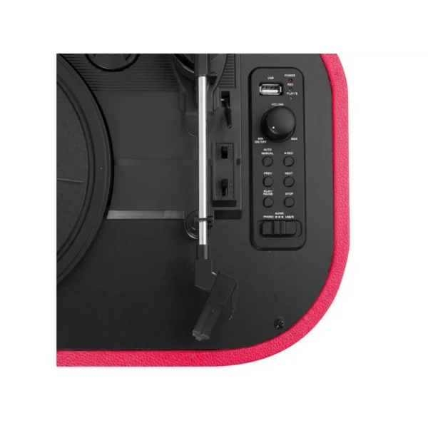 Trevi SALLY WIRELESS STEREO TURNTABLE USB AUX-IN RECHARGEABLE BATTERY TT 1020 BT RED