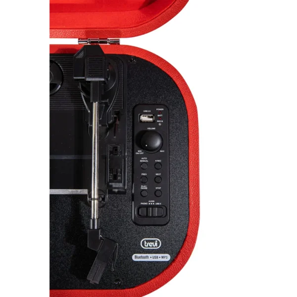Trevi SALLY WIRELESS STEREO TURNTABLE USB AUX-IN RECHARGEABLE BATTERY TT 1020 BT RED