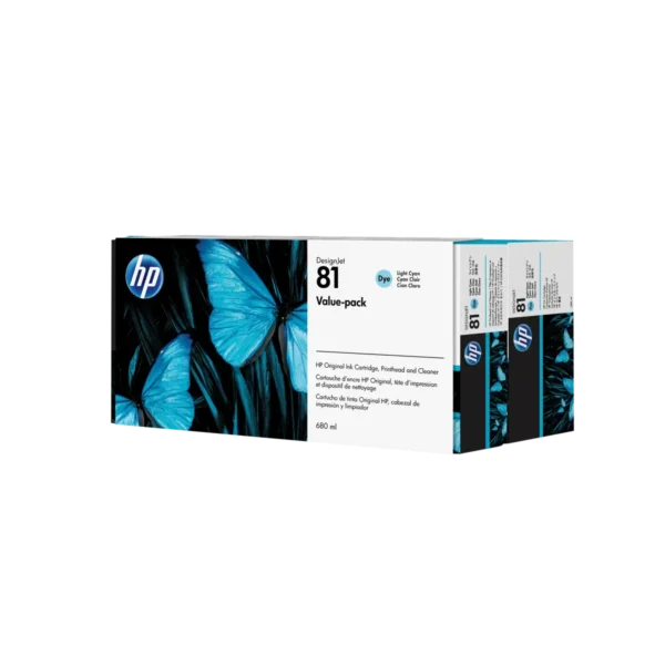 HP 81 Value Pack 680-ml Light Cyan DesignJet Dye Ink Cartridge and Printhead print head