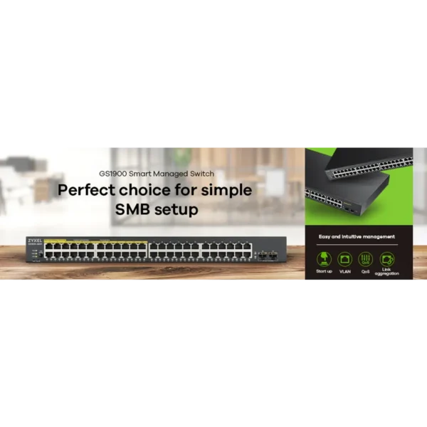 Zyxel GS1900-48 L2 Gigabit Ethernet (10/100/1000) Black