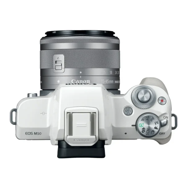 Canon EOS M50 + EF-M 15-45mm f/3.5-6.3 IS STM + EF-M 55-200mm f/4.5-6.3 IS STM SLR Camera Kit 24.1 MP CMOS 6000 x 4000 pixels White