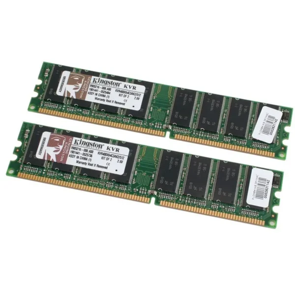 Kingston Technology ValueRAM 512MB 400MHz DDR Non-ECC CL3 (3-3-3) DIMM (Kit of 2) memory module 0.25 GB