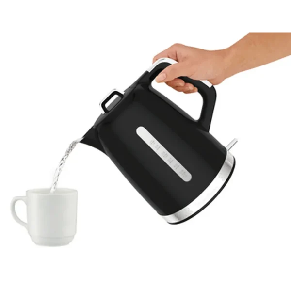 Moulinex BY320B electric kettle 1.7 L 2400 W Black, Stainless steel