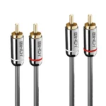 Lindy 0.5m Dual Phono Audio Cable, Cromo Line