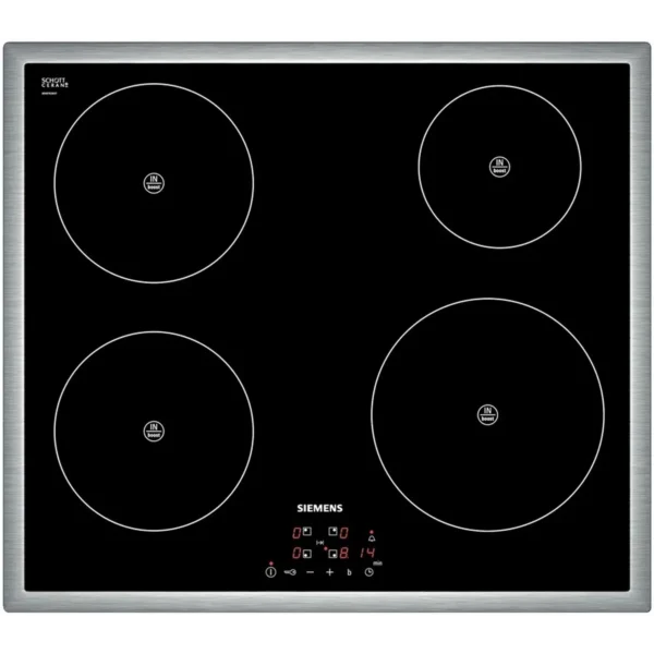 Siemens EH645BE18E hob Black, Stainless steel Built-in Zone induction hob 4 zone(s)