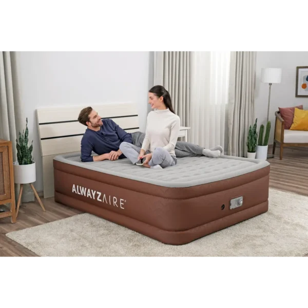 Bestway AlwayzAire Fortech Queen Air Mattress with Built-in Comfort Choice+ Dual Pump 2.03 m x 1.52 m x 51 cm