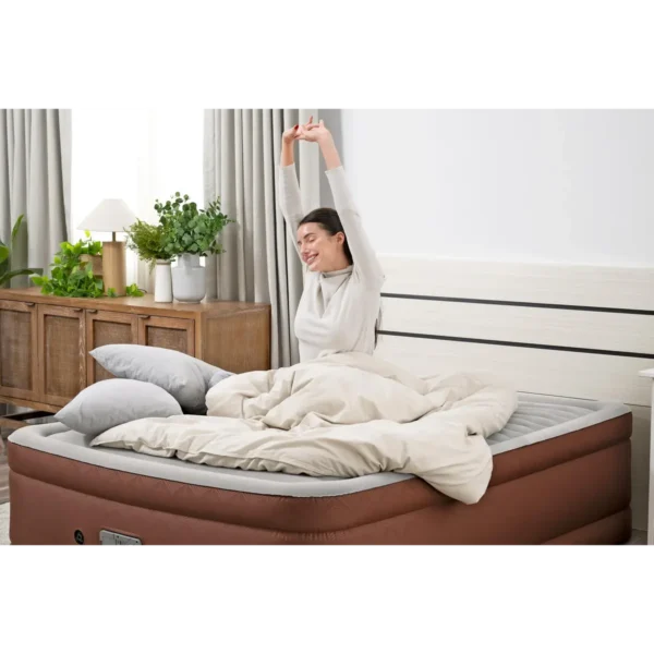 Bestway AlwayzAire Fortech Queen Air Mattress with Built-in Comfort Choice+ Dual Pump 2.03 m x 1.52 m x 51 cm