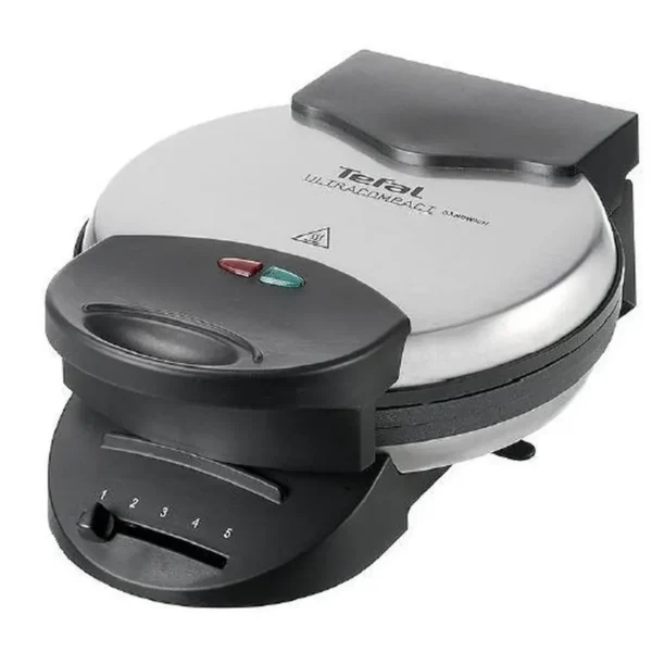 Tefal WM310D 5 waffle(s) 1000 W Black, Stainless steel