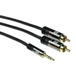 ACT AK6236 audio cable 3.5 m 2 x RCA 3.5mm Black