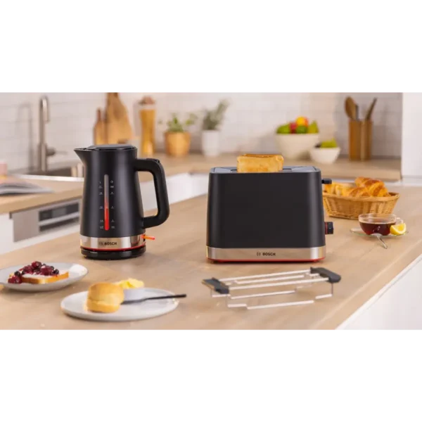 Bosch TWK4M223GB electric kettle 1.7 L 3000 W Black, Grey, Red