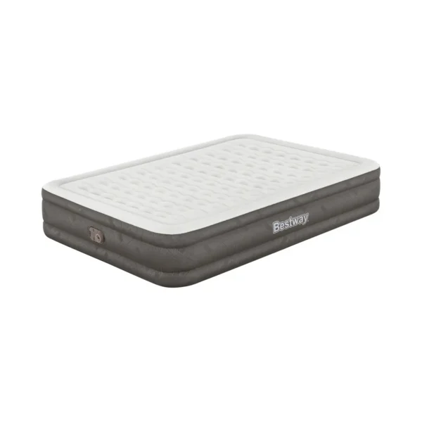 Bestway Fortech Air Mattress Queen with Built-in AC Pump and Antimicrobial Coating 2.03 m x 1.52 m x 36 cm