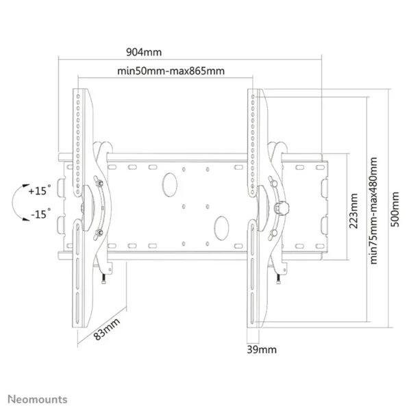 Neomounts PLASMA-W200 TV mount wall 37-85″ – tiltable