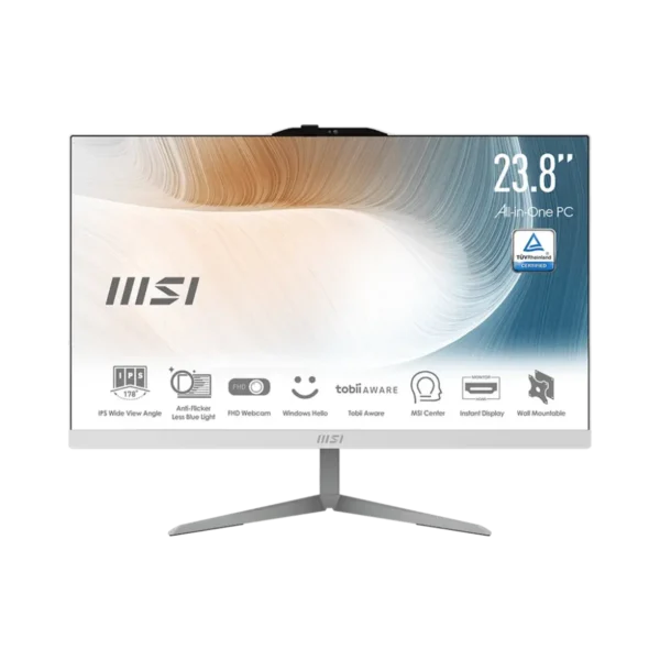 MSI Modern AM242 12M-637IT Intel® Core™ i5 i5-1235U 60.5 cm (23.8″) 1920 x 1080 pixels All-in-One PC 8 GB DDR4-SDRAM 512 GB SSD Windows 11 Pro Wi-Fi 6 (802.11ax) White