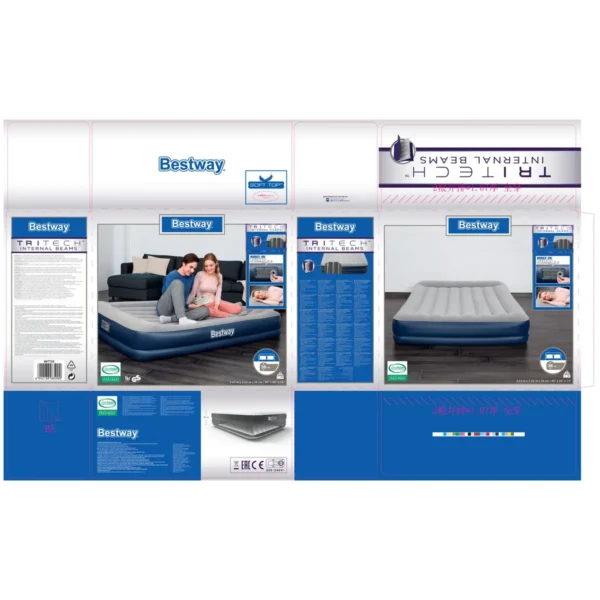 Bestway 67725 air mattress Double mattress Blue, Grey Unisex