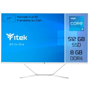 itek ITPCOAW27I58G5S All-in-One PC/workstation Intel® Core™ i5 i5-11400 68.6 cm (27″) 1920 x 1080 pixels 8 GB DDR4-SDRAM 512 GB SSD White